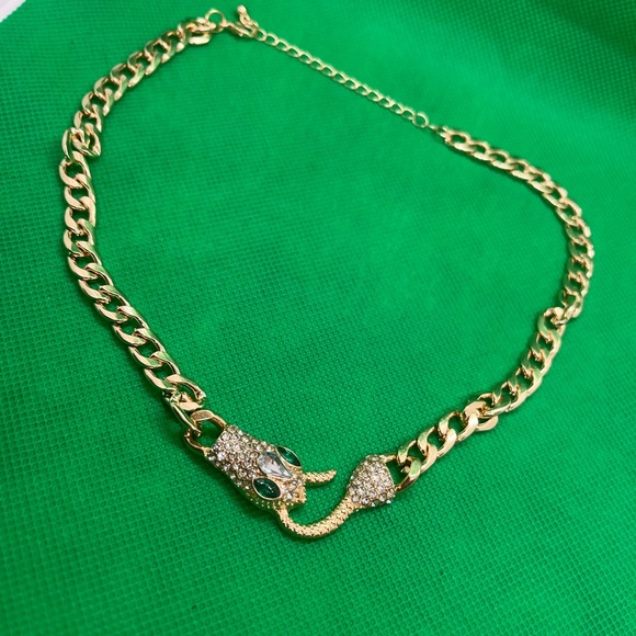 Personalized Snake Necklace Shaped Metal Chain Necklace for Women Collar Chain - Picture 2 of 4